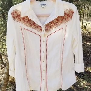 Tantrums Summer Cutout Western Button up